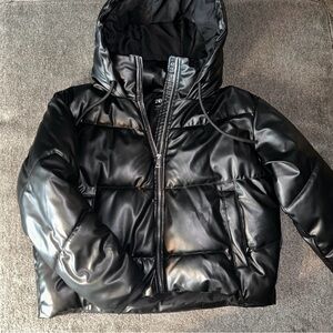 Zara Shiny Black Puffer Jacket